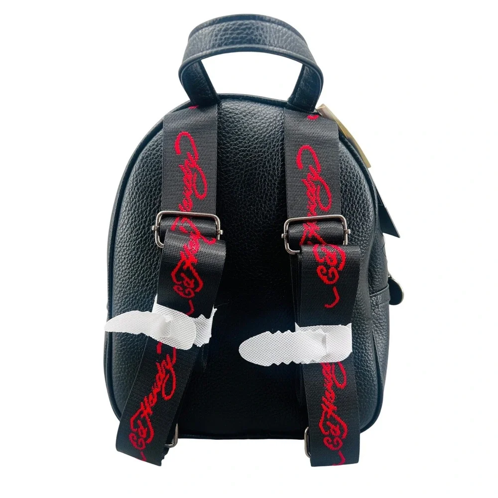 Ed Hardy Studded Mini Backpack Black Skull Horse Roses Tattoo‎ Art Y2K NWT